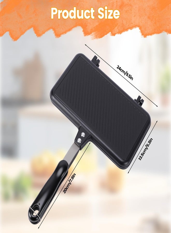 MEKOTRIN Double Sided Frying Pan, Grill Pan Non Stick, Aluminum Alloy Baking Tray, Waffle Maker Multifunctional for Cake Baked Bread Slices Snack Breakfast - Image 2